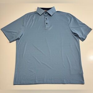 KJUS Savin Structure Golf Polo Shirt Mens Size Large Blue Patriot Country Club